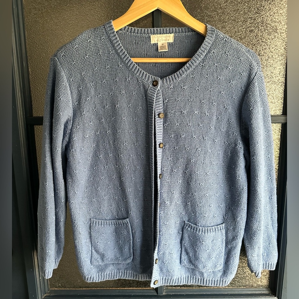 Christopher & Banks Textured Blue Cardigan